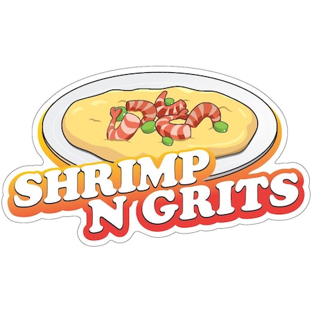 Signmission Shrimp N Grits Decal Concession Stand Food Truck Sticker, D-DC-16 Shrimp N Grits19 D-DC-16 Shrimp N Grits19